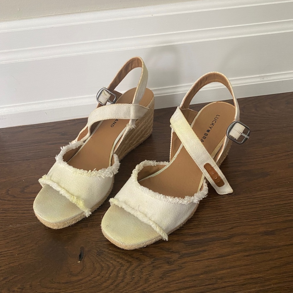 White Espadrille Wedges